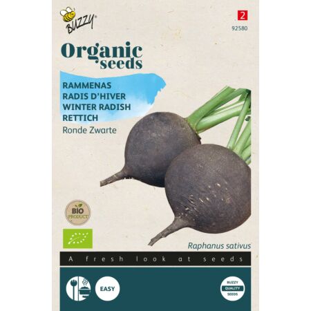 Buzzy Organic Radis d'hiver Ronde Zwarte - noir rond - Bio